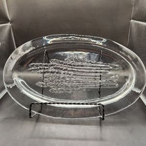 Heavy Glass Asparagus Platter 13"x7.5"